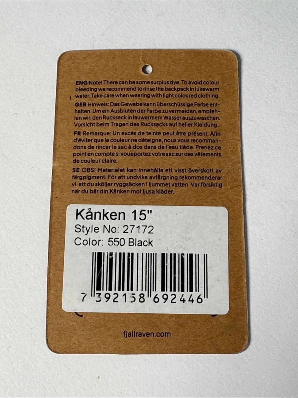 Fjällräven Kånken Black Laptop 15